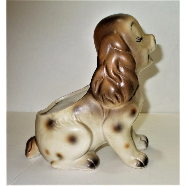 Vintage 1960s Hand Painted Napco Small Ceramic Dog Planter Made in Japan For Sale In Little Rock - Image 6 of 9