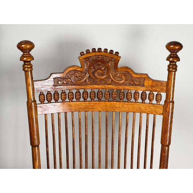 Antique Victorian Oak Platform Rocker C. Late 19th Century | Chairish