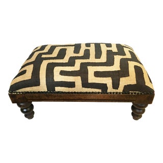 African Kuba Applique Textile FootStool For Sale