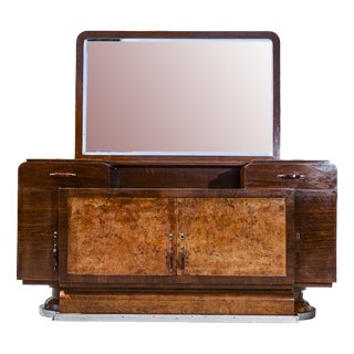 Art Deco Italian Sideboard with Original Mirror, 1930s For Sale
