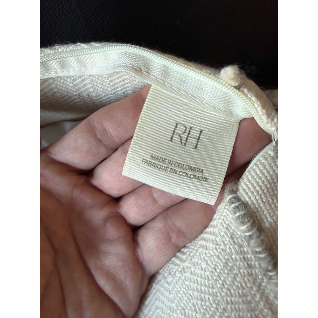 2020s Pair of Rh Restoration Hardware Textured Woven Lumbar Pillows With Down Inserts For Sale - Image 5 of 6