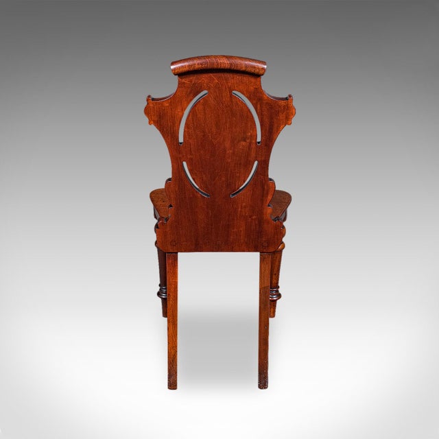 Antique Shield Back Hall Chair, Scottish, Walnut Reception Seat, Side, Victorian For Sale - Image 4 of 10