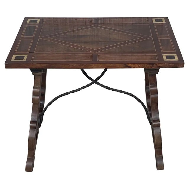 19th Century Baroque Spanish Side Table With Marquetry Top For Sale - Image 10 of 10