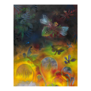 Mason RaderAbstract Surrealist Spray Paint Mixed Media Painting Mason Rader Outsider Art, 1995