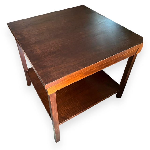 Early 21st Century Set of 2 Bill Sofield for Baker Furniture Vintage Mahogany Oversized Square End/ Accent Tables For Sale - Image 5 of 7