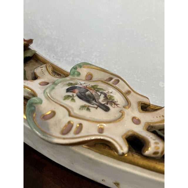 Antique Porcelain Wall or Mantel Mirrors with Cherubs and Birds from Meissen, Germany, Set of 3 For Sale - Image 10 of 18