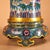 Metal Monumental Chinese Cloisonné Vase | Gilt Bronze Dragon Handles & Dove Motif For Sale - Image 7 of 9