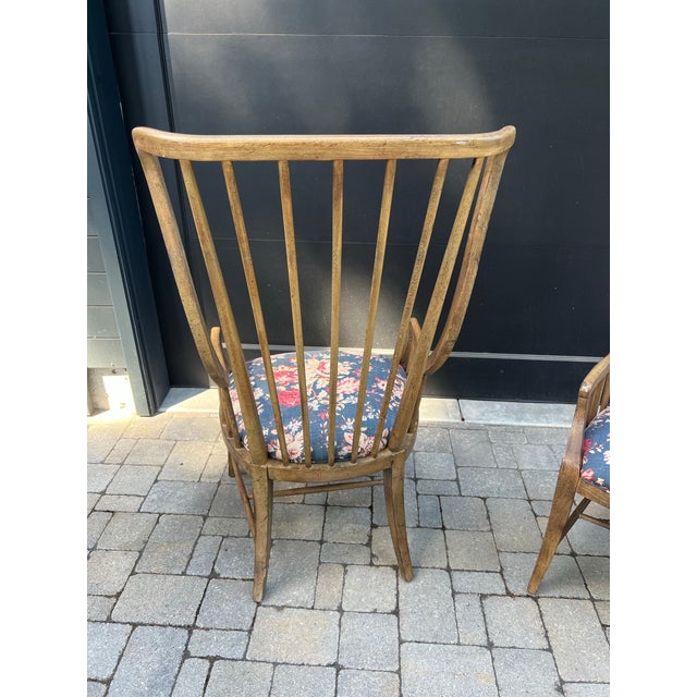 Hooker Furniture Pair of Attributed Hooker Spindle Chairs With Ralph Lauren Upholstery For Sale - Image 4 of 7