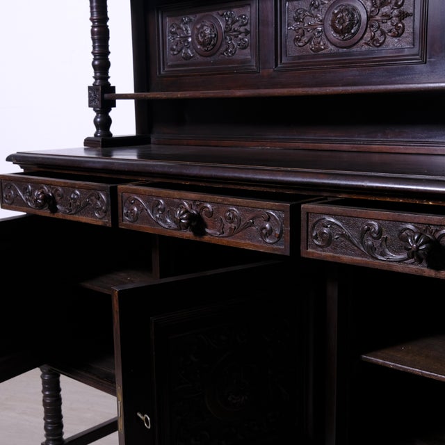 Early 20th Century Renaissance Carved Wooden Sideboard, 1920s For Sale - Image 13 of 18