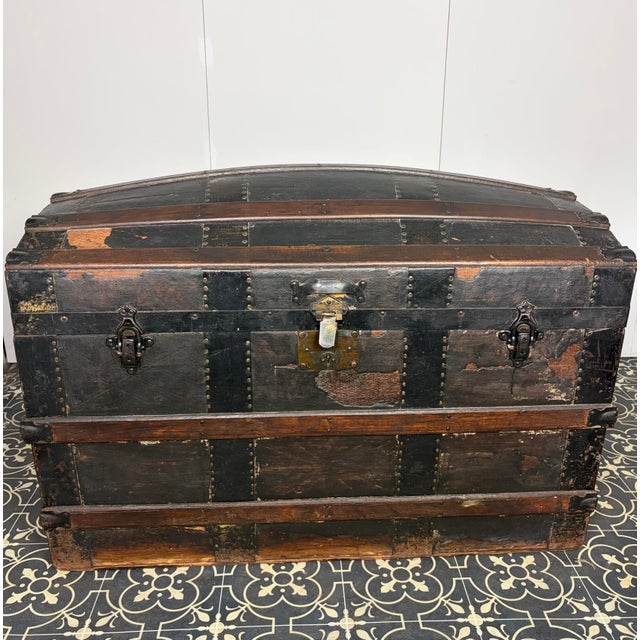 Antique Victorian Barrel Dome Trunk, 19th Century For Sale - Image 15 of 15