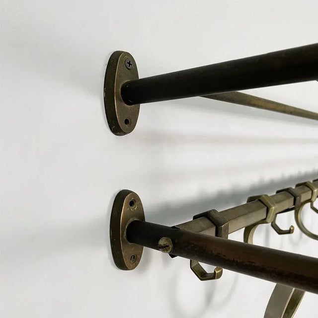 Italian Art Deco Metal Wall Coat Rack, 1930s For Sale - Image 9 of 13