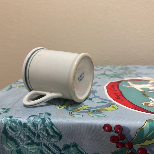 1960s Vintage Tom & Jerry Holiday Punch Cup Mug White Porcelain Black Gothic Font Gilt Trim For Sale - Image 5 of 5