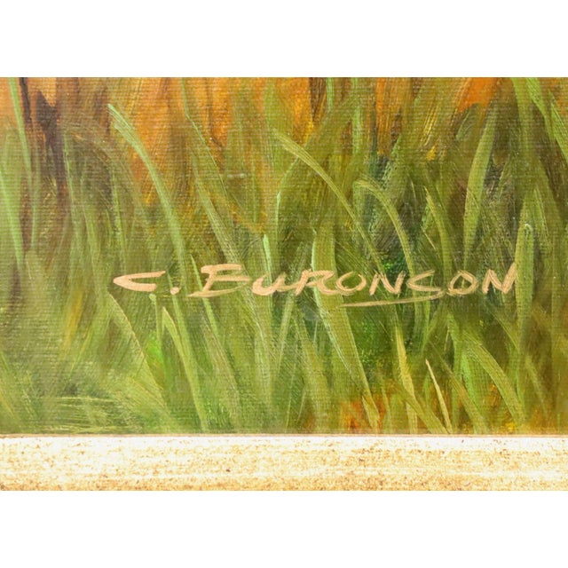 20th Century Original Oil on Canvas Painting - Bunnies - Signed C. Buronson For Sale In Charlotte - Image 6 of 9