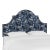 Halsted Headboard in Blue Leopard, Full For Sale