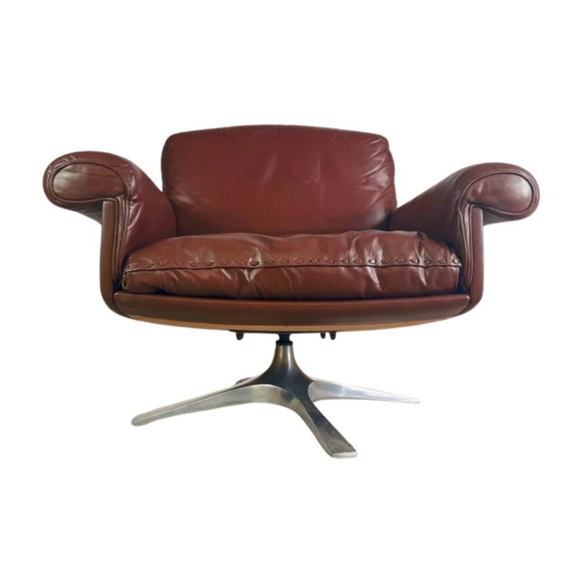 Brown Mid-Century Armchairs DS 31 in Brown Leather from de Sede For Sale - Image 8 of 8