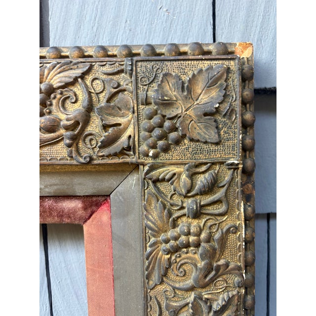 Antique Victorian Eastlake Picture Frame With Velvet Liner – Grape & Vine Motif – 30.5” X 34.5” For Sale - Image 4 of 12