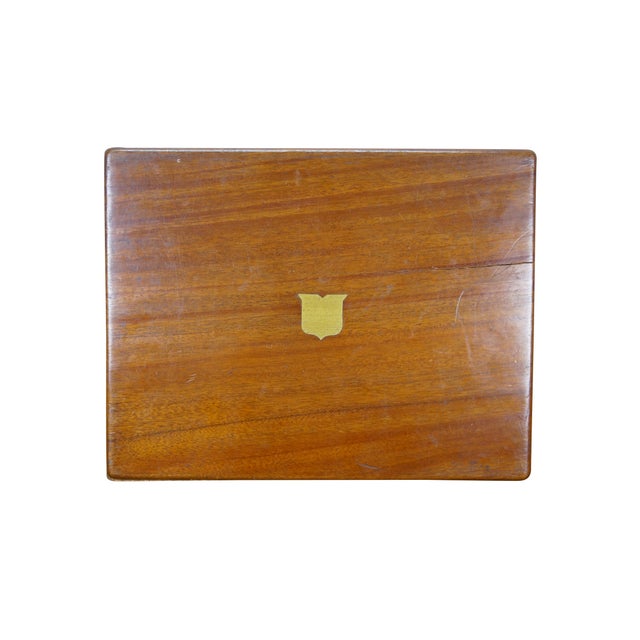 Antique circa 1896 mahogany flatware / silverware / fish serving / cutlery storage / presentation box - rectangular shape...