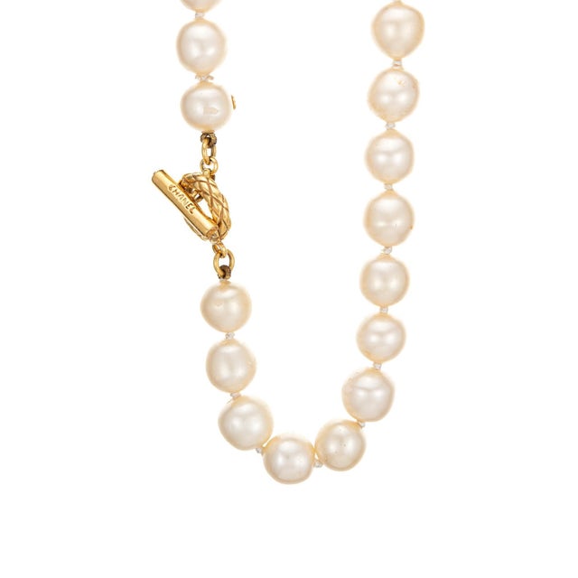 1995 Vintage Chanel Choker Necklace Large 14.5mm Faux Pearls
