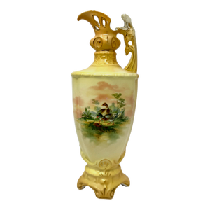 Antique Robert Hanke Austria Porcelain Ewer - Hand-Painted Ducks