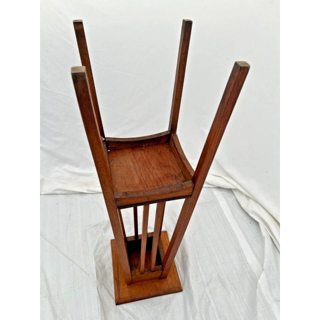 Antique Arts and Crafts Square Plant Stand Table With Bottom Shelf Two ...