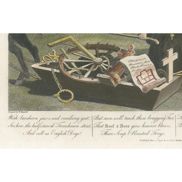 Hogarths France Satirical Print: A Scathing Critique, 1798, Print For Sale - Image 6 of 10