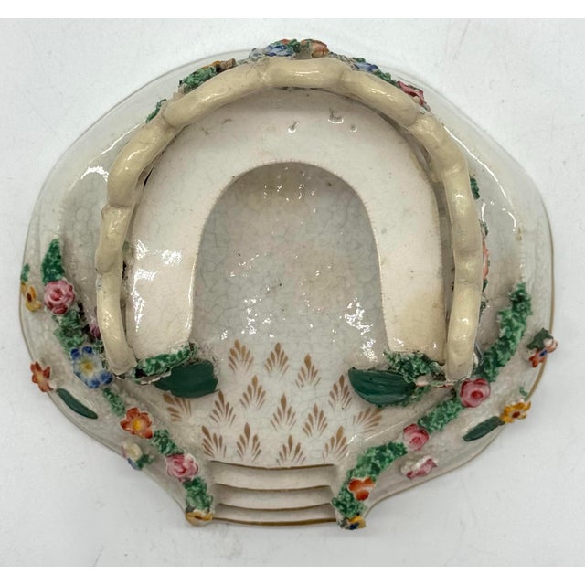 Ceramic 19th-Century Staffordshire Porcelain Floral Garden Bower With Gilt Steps For Sale - Image 7 of 8