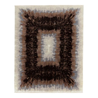Rug & Kilim’s Art Deco Style Contemporary Rug in Brown, Black and Gray Patterns For Sale