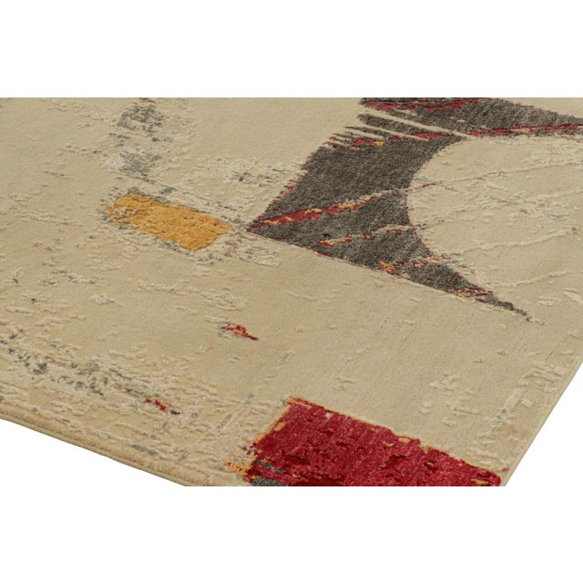 Rug & Kilim’s Abstract Rug in Off-White With Colorful Geometric Patterns For Sale In New York - Image 6 of 7