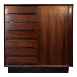 Danish Mid 20th Century Modern Rosewood Tambour Door Chest by Dyrlund For Sale