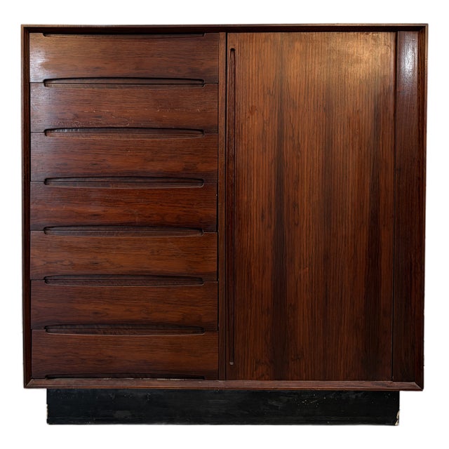 Danish Mid 20th Century Modern Rosewood Tambour Door Chest by Dyrlund For Sale