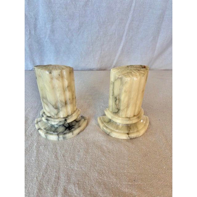 Stone Mid 20th Century Italian Alabaster Column Bookends - A Pair For Sale - Image 7 of 12