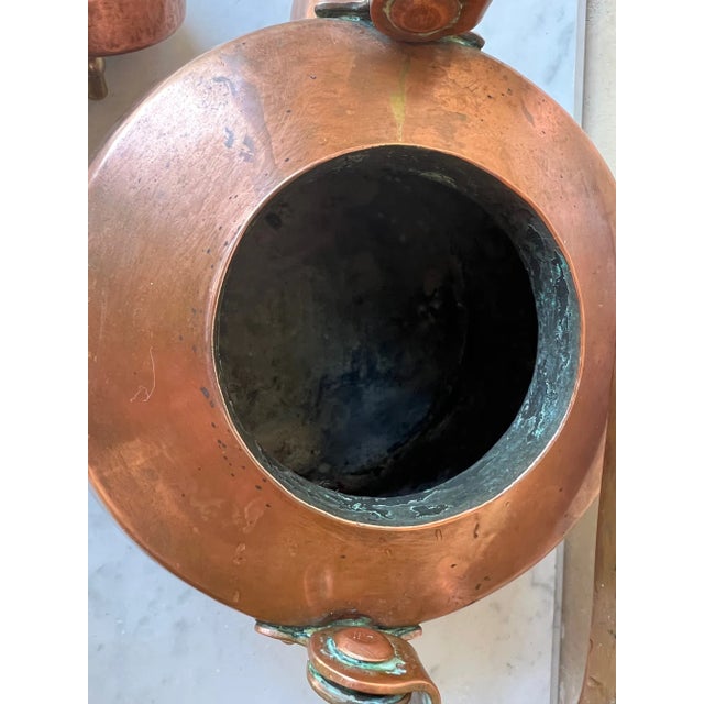 Antique Copper Kettle With Unique Handle For Sale - Image 10 of 12