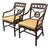McGuire Style Target Back Armchairs, Pair For Sale
