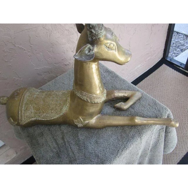 Vintage Sarreid Brass Deer Sculpture Figurine For Sale In Naples, FL - Image 6 of 12