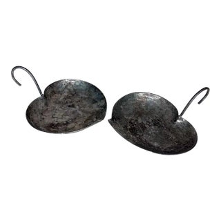 Sculptural Modern Heart Dish in Patinated Silverplate - a Pair For Sale