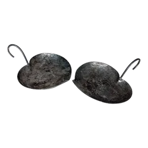 Sculptural Modern Heart Dish in Patinated Silverplate - a Pair