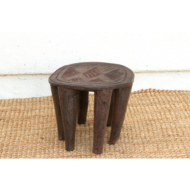 Round Artisanal African Side Table For Sale - Image 4 of 7