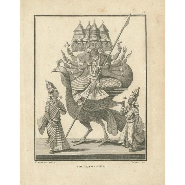 Paper Subramanya on Peacock, 1806, Paper For Sale - Image 7 of 10