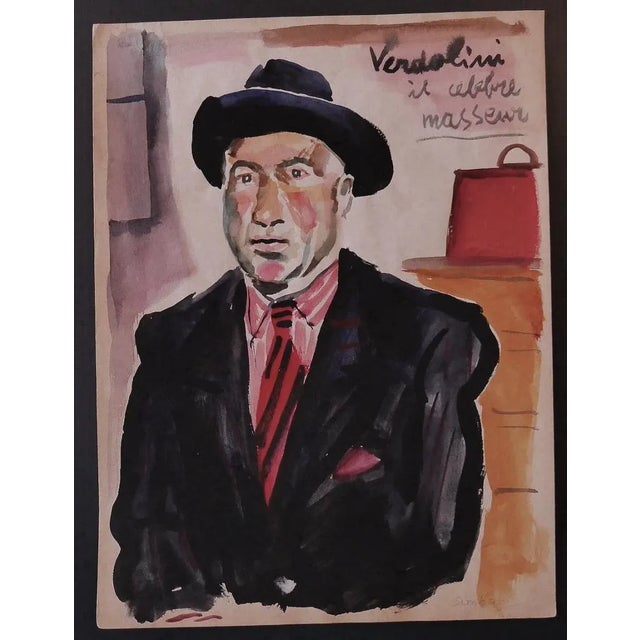 Verdolini il Celebre Masseur (Verdolini, the famous Masseur) is an original drawing in mixed media on paper realized by...