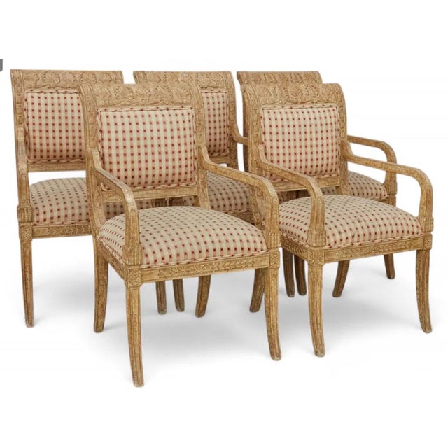 Set of 6 Pierre Deux French Country Dining Arm Chairs For Sale - Image 4 of 6