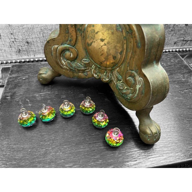 Swarovski Set of 6 Vintage Austrian Swarovski Cut Crystal Place Card Holders With Original Storage Case For Sale - Image 4 of 12