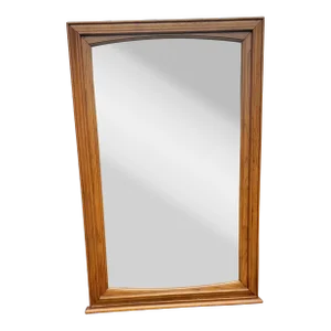 Vintage Golden Solid Oak Frame Wall Mirror