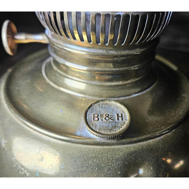 Late 19th Century Bradley and Hubbard Lamp With Original Hand Painted Shade For Sale - Image 10 of 17