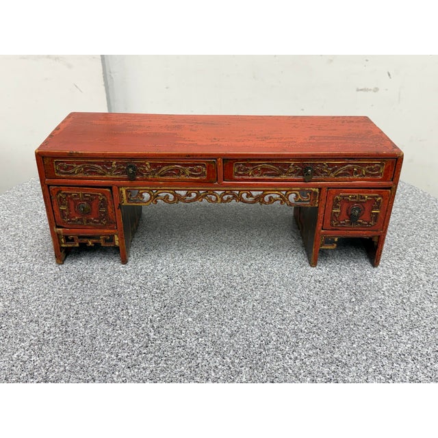 Design Plus Gallery presents a Small Altar Table Box of Antique Asian Design. This antique wood box is finished in a...