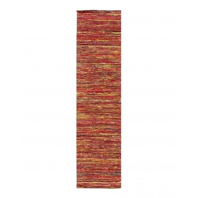 Pasargad Multi Sari-Silk Modern Flat Weave Runner 2'4'' X 10 For Sale - Image 4 of 6