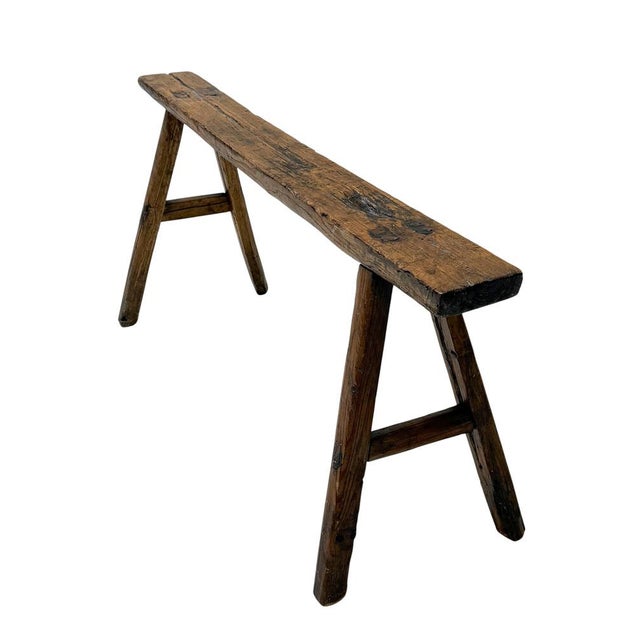 Wood French Rustic Provincial Bench in Pine and Elm, 1950s For Sale - Image 7 of 12