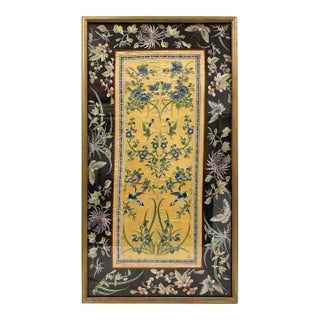 Late Qing Dynasty Antique Chinese Silk Hand-Embroidered Panel For Sale