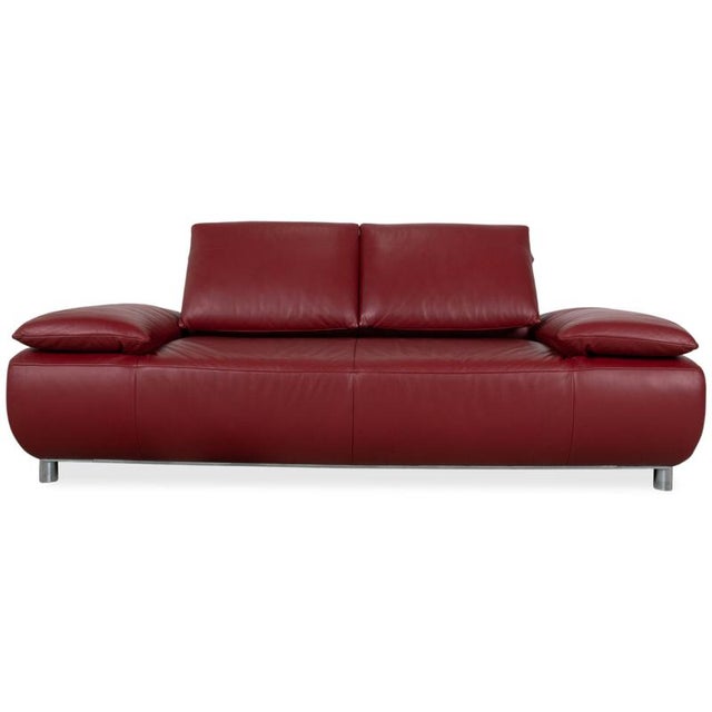 Volare Set Leather Two-Seater and Armchair in Red with Manual Function from Koinor, Set of 2 For Sale - Image 4 of 18