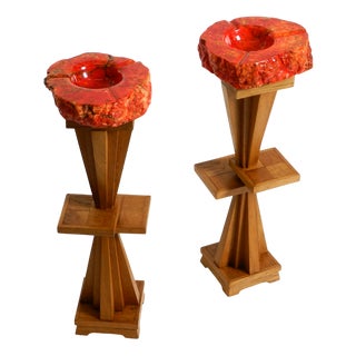 Mid-Century Modern Standing Ashtrays, 1950s, Set of 2 For Sale