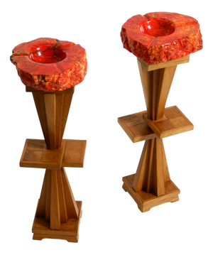 Mid-Century Modern Standing Ashtrays, 1950s, Set of 2